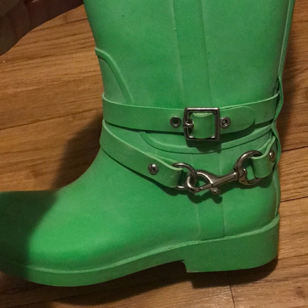 Authentic Coach green rain boots